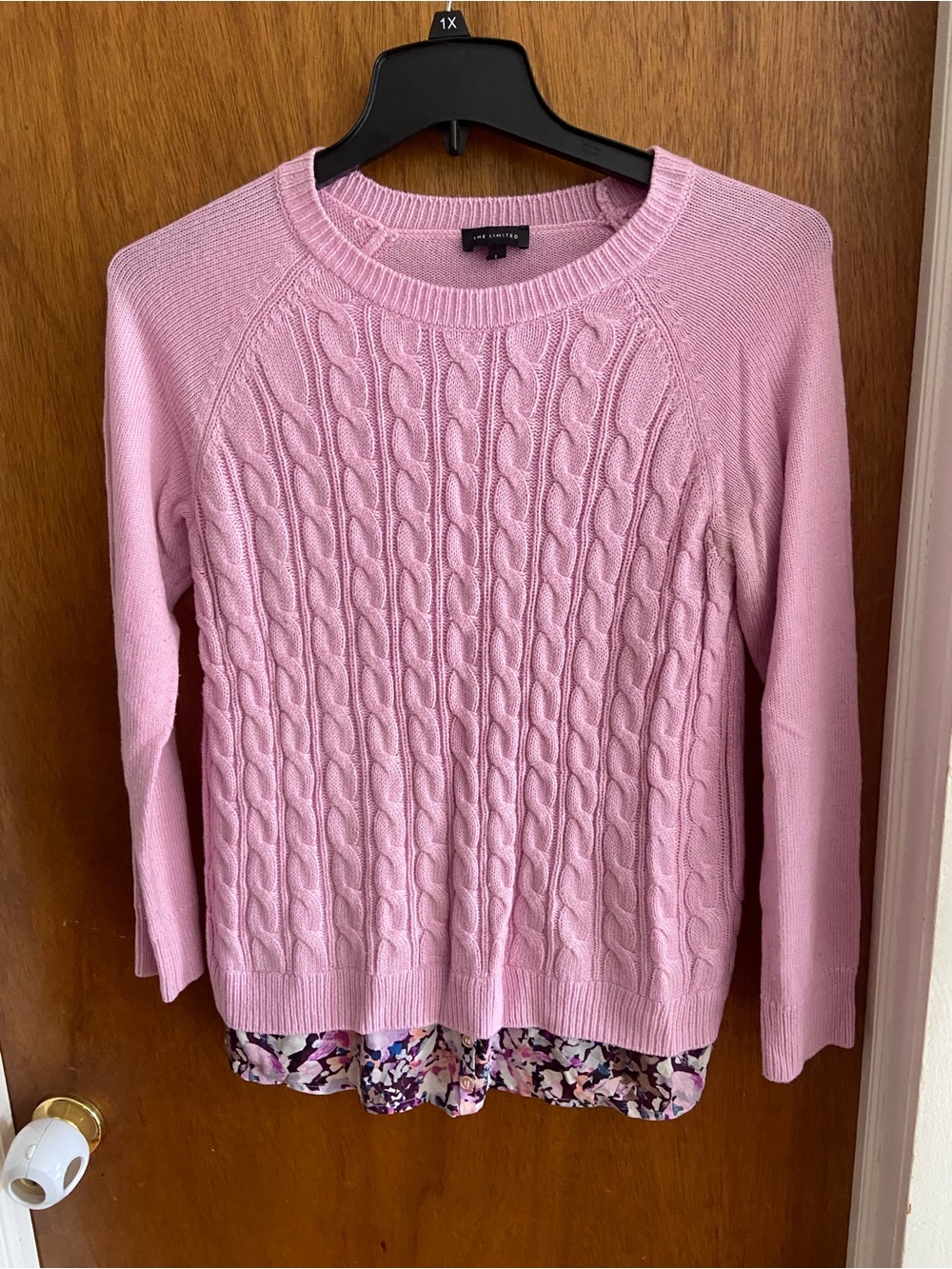 The Limited Cable Knit Layered Hem Sweater Size Large